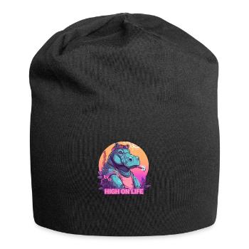 Hippos - High on Life - Jersey-Beanie - Schwarz - Vorne