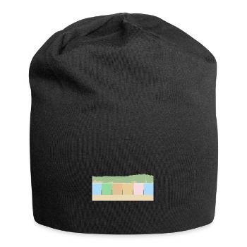 Strandhäuser mit Dünen - Jersey-Beanie - Schwarz - Vorne