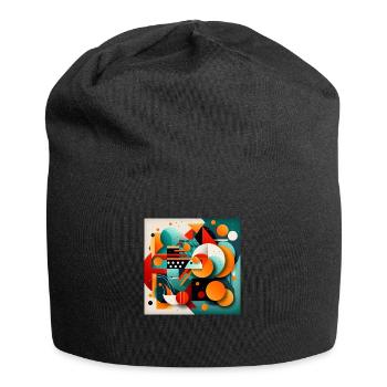 Abstrakte Kunst - Jersey-Beanie - Schwarz - Vorne