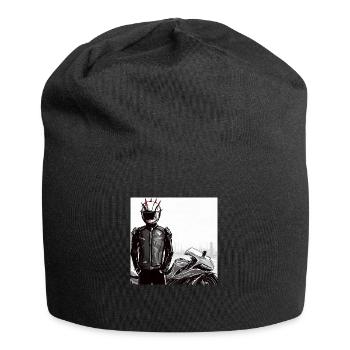Motorcycle Pencil Drawing - Jersey Beanie - black - Front