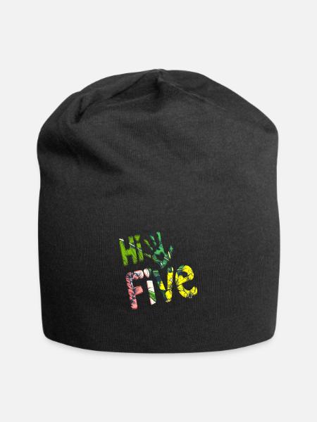 High Five Stil Cool Hand Witz Spruch Hit Trend - Jersey-Beanie - Schwarz
