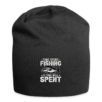 Le temps passé à pêcher est du temps bien dépensé - Bonnet en jersey - noir - Devant