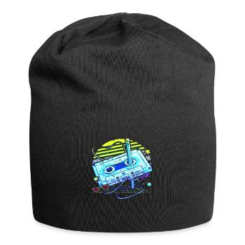 80s retro vintage funny 70s nostalgia music love - Jersey Beanie - black - Front