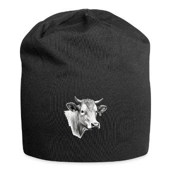 Die Kuh in Bleistift 2 - Jersey-Beanie - Schwarz - Vorne