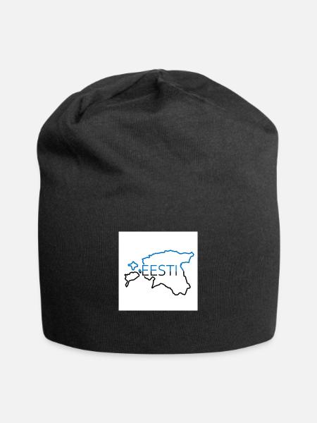 Landkarte von Estland - Jersey-Beanie - Schwarz