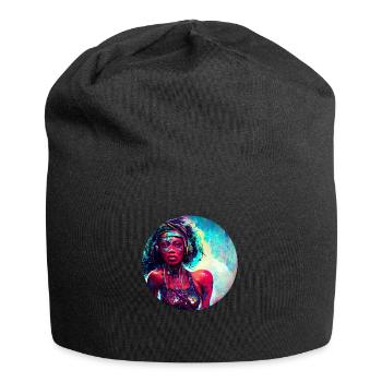 Colorful Abstract Woman Art - Jersey-Beanie - Schwarz - Vorne