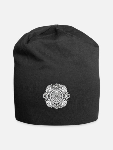 Mandala Zen n°1 - Jersey-Beanie - Schwarz