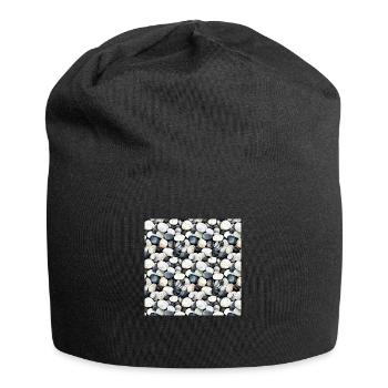 Pierres précieuses à motif sans couture Pierres précieuses polies - Bonnet en jersey - noir - Devant