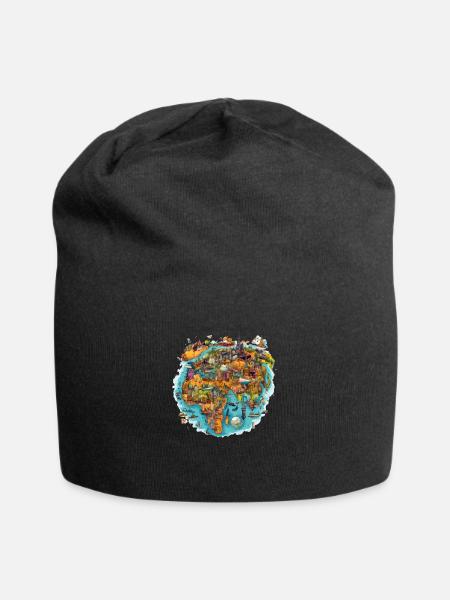 Die Monumente der Welt - Jersey-Beanie - Schwarz