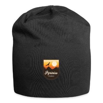 Pyrenees France Retro Hiking - Jersey Beanie - black - Front