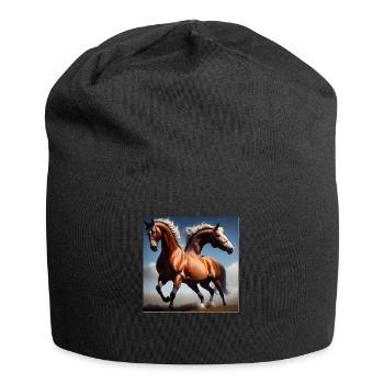 Wildpferde Hemd - Jersey-Beanie - Schwarz - Vorne