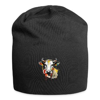 Lika die Kuh - Jersey-Beanie - Schwarz - Vorne