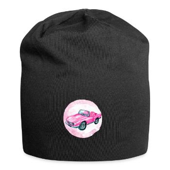 Niedliches niedliches Damenspielzeugauto rosa - Jersey-Beanie - Schwarz - Vorne