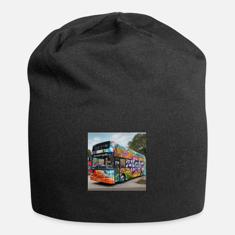 Doppeldecker Bus - Jersey-Beanie - Schwarz