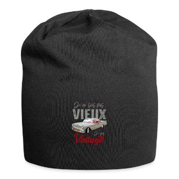 je suis pas vieux je suis vintage - Bonnet en jersey - noir - Devant
