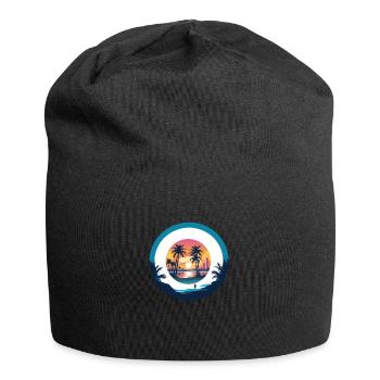 Coucher de soleil à Miami - Bonnet en jersey - noir - Devant