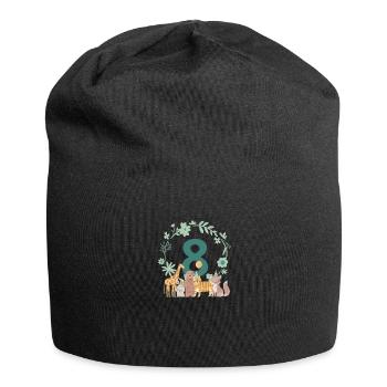 8-jähriges Jubiläum - achtes Jubiläum Tiere - Jersey-Beanie - Schwarz - Vorne
