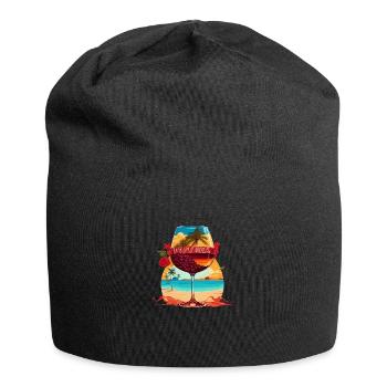 Summer wine glass - Jersey Beanie - black - Front