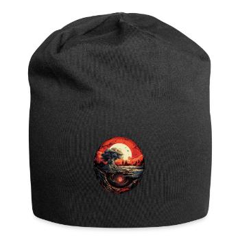 Geheimnisvoller Tunnel im Untergrund - Jersey-Beanie - Schwarz - Vorne