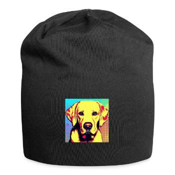 Labrador Pop Art - Bonnet en jersey - noir - Devant