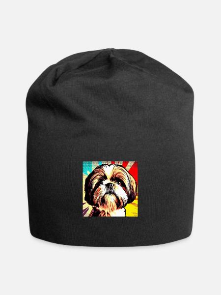 Shih Tzu Pop Art - Bonnet en jersey - noir