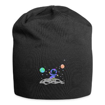 astronaute bleu violet - Bonnet en jersey - noir - Devant