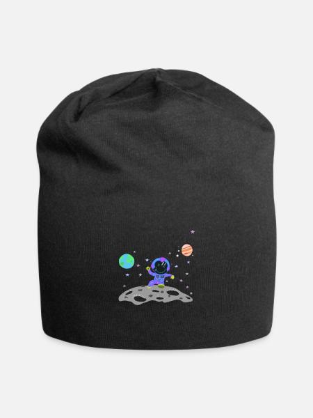 Astronaut blau-violett - Jersey-Beanie - Schwarz