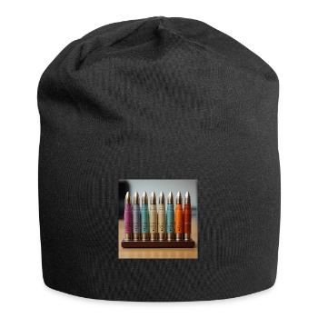 Vintage Patronen Kunst - Jersey-Beanie - Schwarz - Vorne