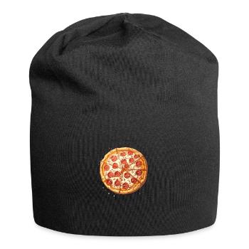 Delicious salami pizza! - Jersey Beanie - black - Front
