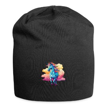 Au galop dans le ciel - Bonnet en jersey - noir - Devant