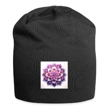Kosmisches Mandala - Jersey-Beanie - Schwarz - Vorne