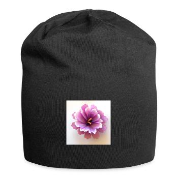 Flower Rosa - Jersey-Beanie - Schwarz - Vorne
