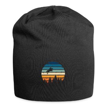 Retro-Reiten - Jersey-Beanie - Schwarz - Vorne