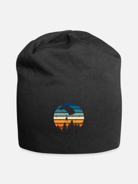 Retro-Fallschirm - Jersey-Beanie - Schwarz