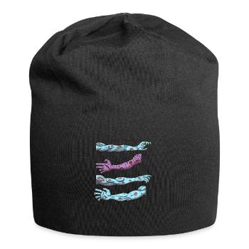 Zombie-Hände - Jersey-Beanie - Schwarz - Vorne