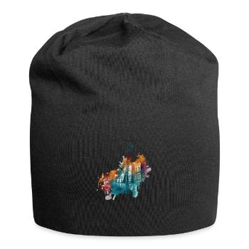 New Orleans ist eine Stadt im Süden der USA - Jersey-Beanie - Schwarz - Vorne