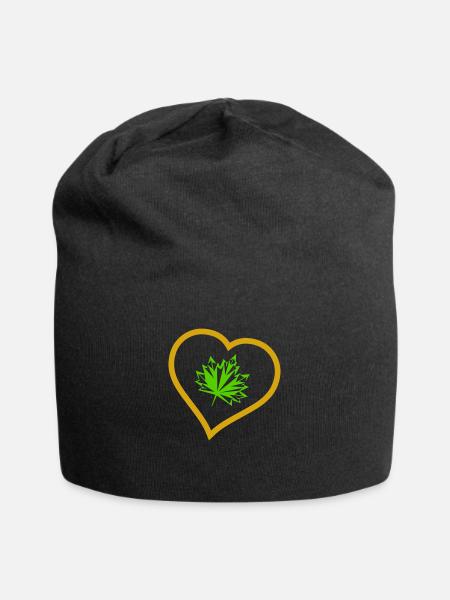 herbst blatt - Jersey-Beanie - Schwarz