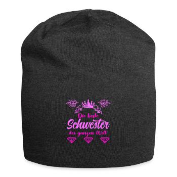 beste schwester - Jersey-Beanie - Anthrazit - Vorne