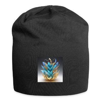 Blumenvase Origami-Stil - Jersey-Beanie - Schwarz - Vorne