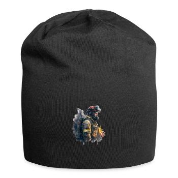 Feuerwehrmann im Einsatz - Jersey-Beanie - Schwarz - Vorne