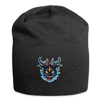 Horned pumpkin monster - Jersey Beanie - black - Front