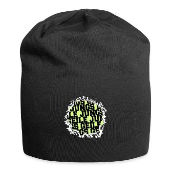 spruch zitat geschenkidee geiler junge geek humor - Jersey-Beanie - Schwarz - Vorne