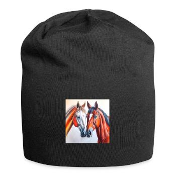 Horse's head#Horses - Jersey Beanie - black - Front