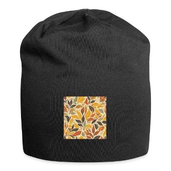 Buntes Herbst Laub - Jersey-Beanie - Schwarz - Vorne
