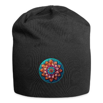 Relaxation de la fleur de mandala - Bonnet en jersey - noir - Devant