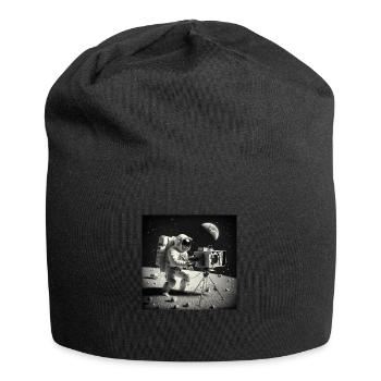 Astronauten-Film - Jersey-Beanie - Schwarz - Vorne