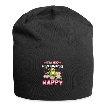 I´m so Frogging Happy - Jersey-Beanie - Schwarz - Vorne