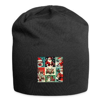 Weihnachtlicher Rahmen - Jersey-Beanie - Schwarz - Vorne
