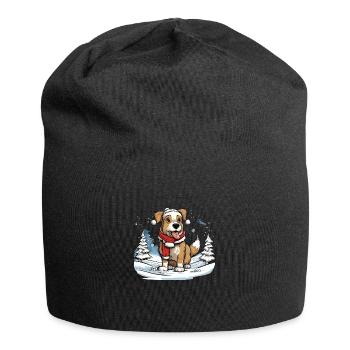 Chien festif - Bonnet en jersey - noir - Devant