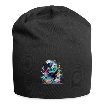 Graffiti Street Art Spray Vintage Schablone Retro - Jersey-Beanie - Schwarz - Vorne
